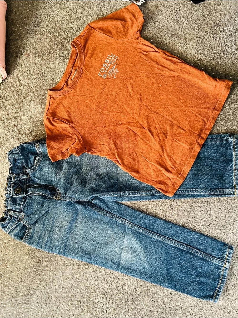 Old Navy Kids Matching Set - Orange Tee & Blue Jeans